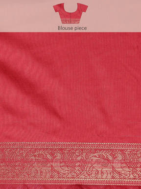 Cream Colour Kanjivaram Zari Silk Saree With Ethnic Motifs 