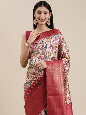 Stylish Kanjivaram Zari Silk Saree With Ethnic Motifs