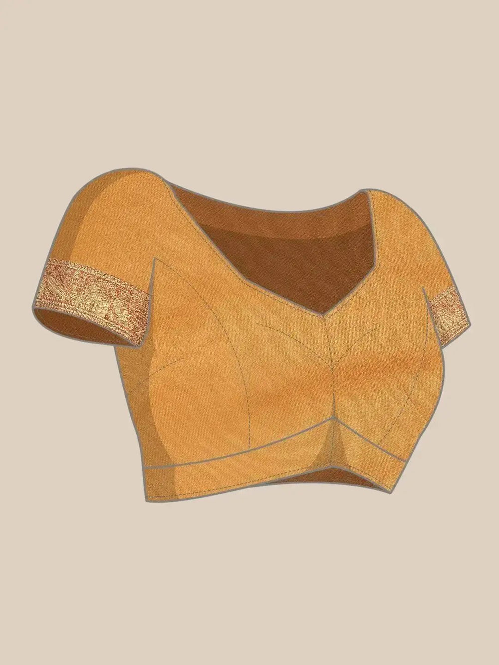 Kanjivaram Zari Silk Saree With Ethnic Motifs 