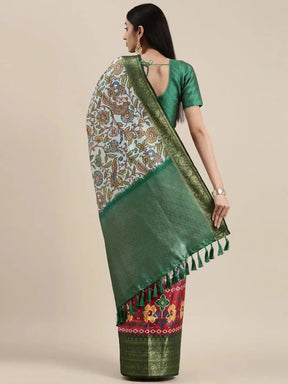  Kanjivaram Zari Silk Saree With Ethnic Motifs Work