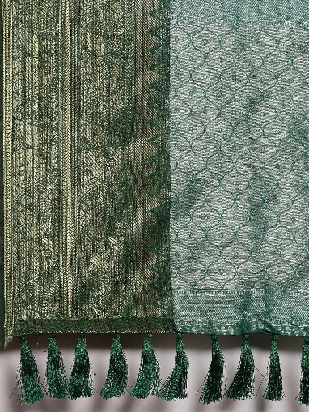  Kanjivaram Zari Silk Saree With Ethnic Motifs Work