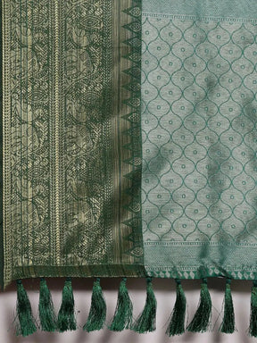  Kanjivaram Zari Silk Saree With Ethnic Motifs Work