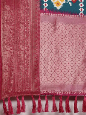 Latest Kanjivaram Zari Silk Saree With Ethnic Motifs