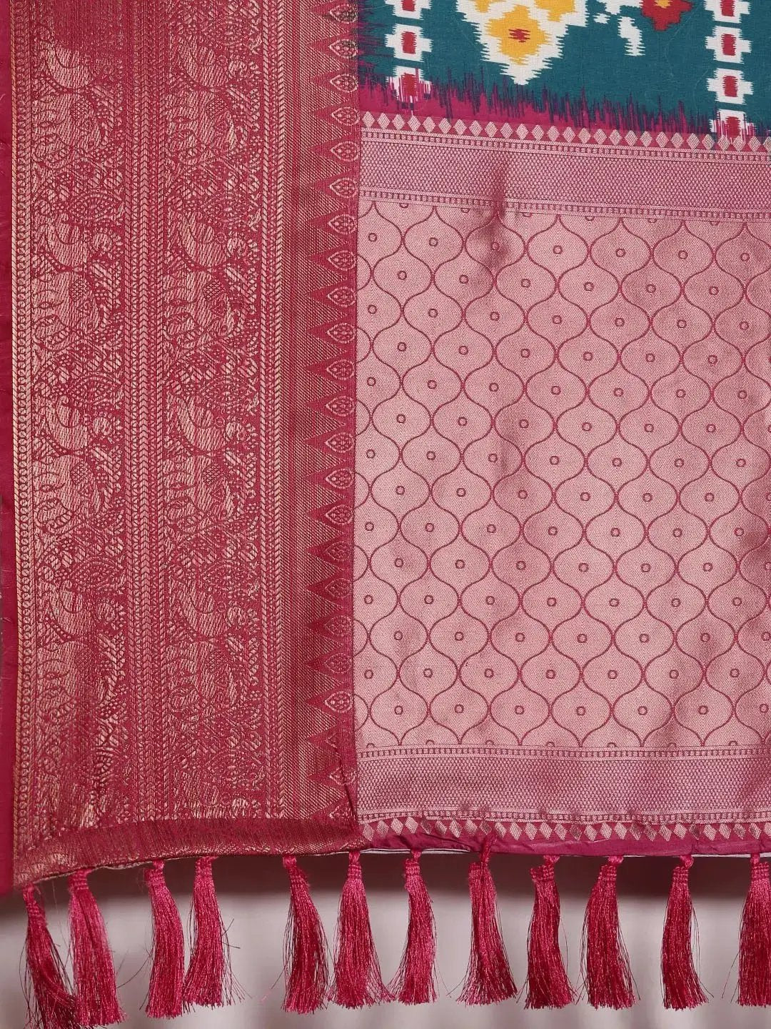 Latest Kanjivaram Zari Silk Saree With Ethnic Motifs