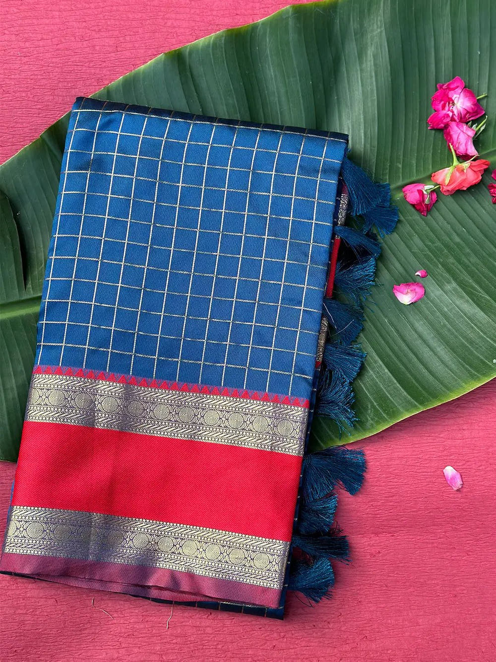 Royal Blue Silk Woven Kanchi Banarasi Saree

