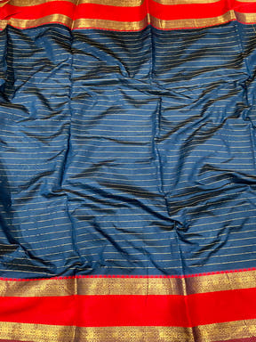 Royal Blue Silk Woven Kanchi Banarasi Saree


