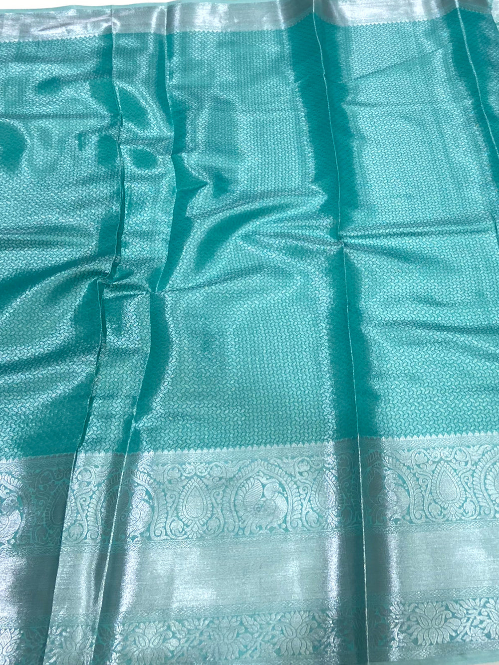 Sky Blue Banarasi Kanjivaram Silk Saree