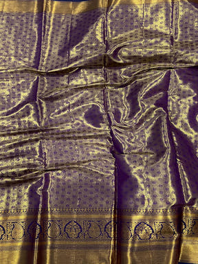 Majestic Brown Zigzag Dharmavaram Silk Saree