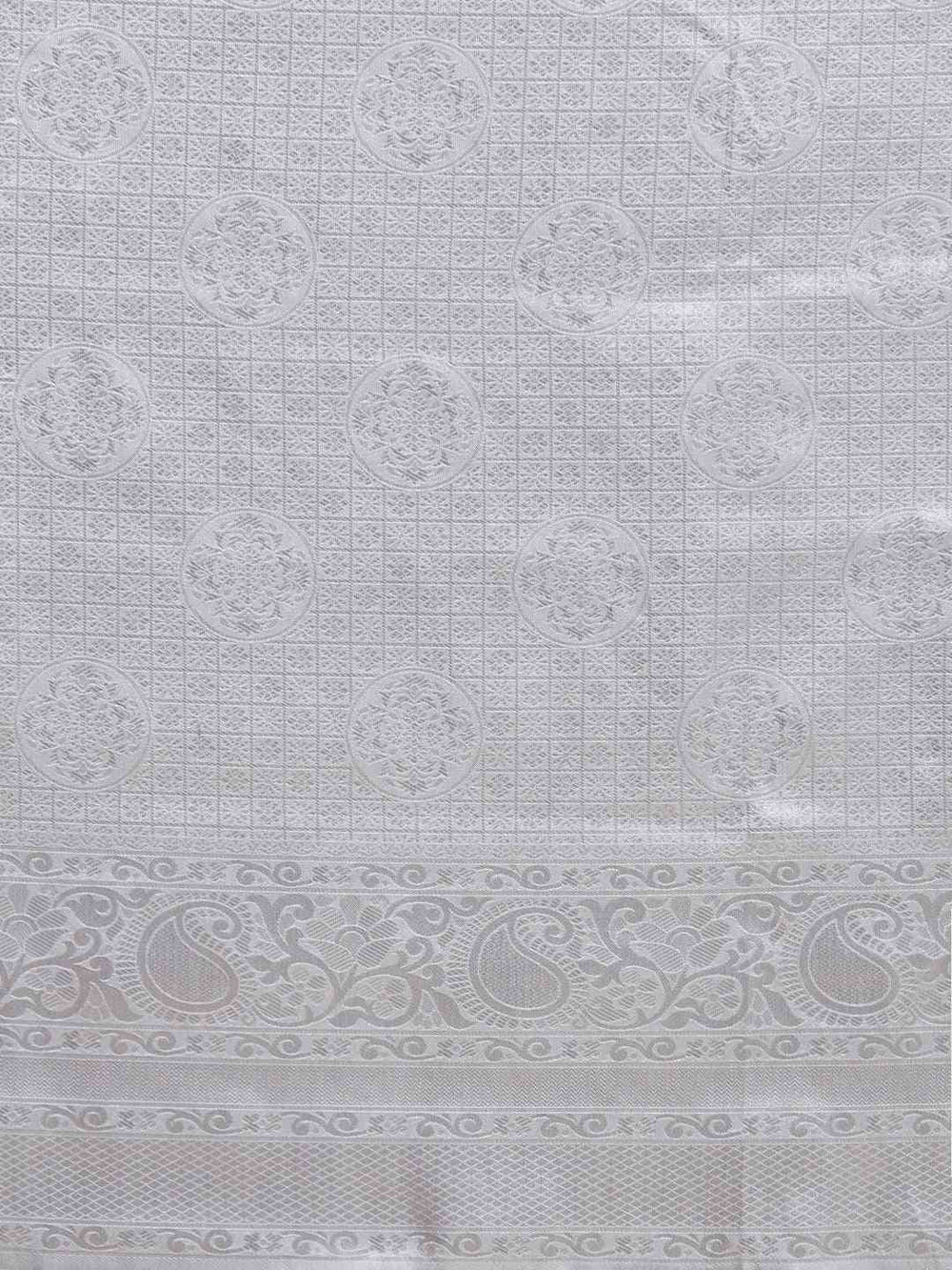 Exclusive Grey Silk Blend Woven Design Baluchari Saree