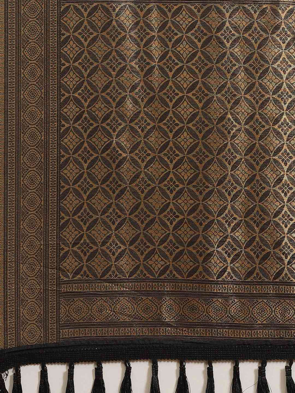 Trendy Black Zari Banarasi Saree