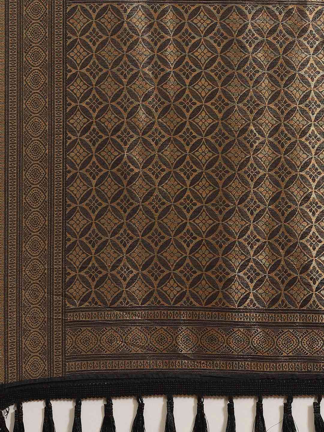 Trendy Black Zari Banarasi Saree