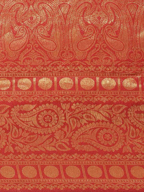 Exclusive  Red Colour Banarasi Silk Saree with Zari Work