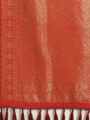 Exclusive  Red Colour Banarasi Silk Saree with Zari Work