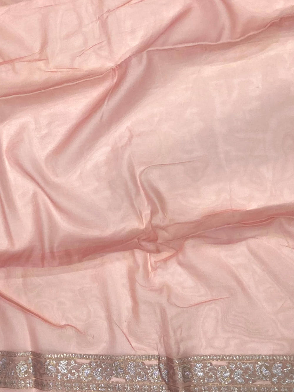 Light Pink Lakhnavi Bandla Zari Weaving Saree

