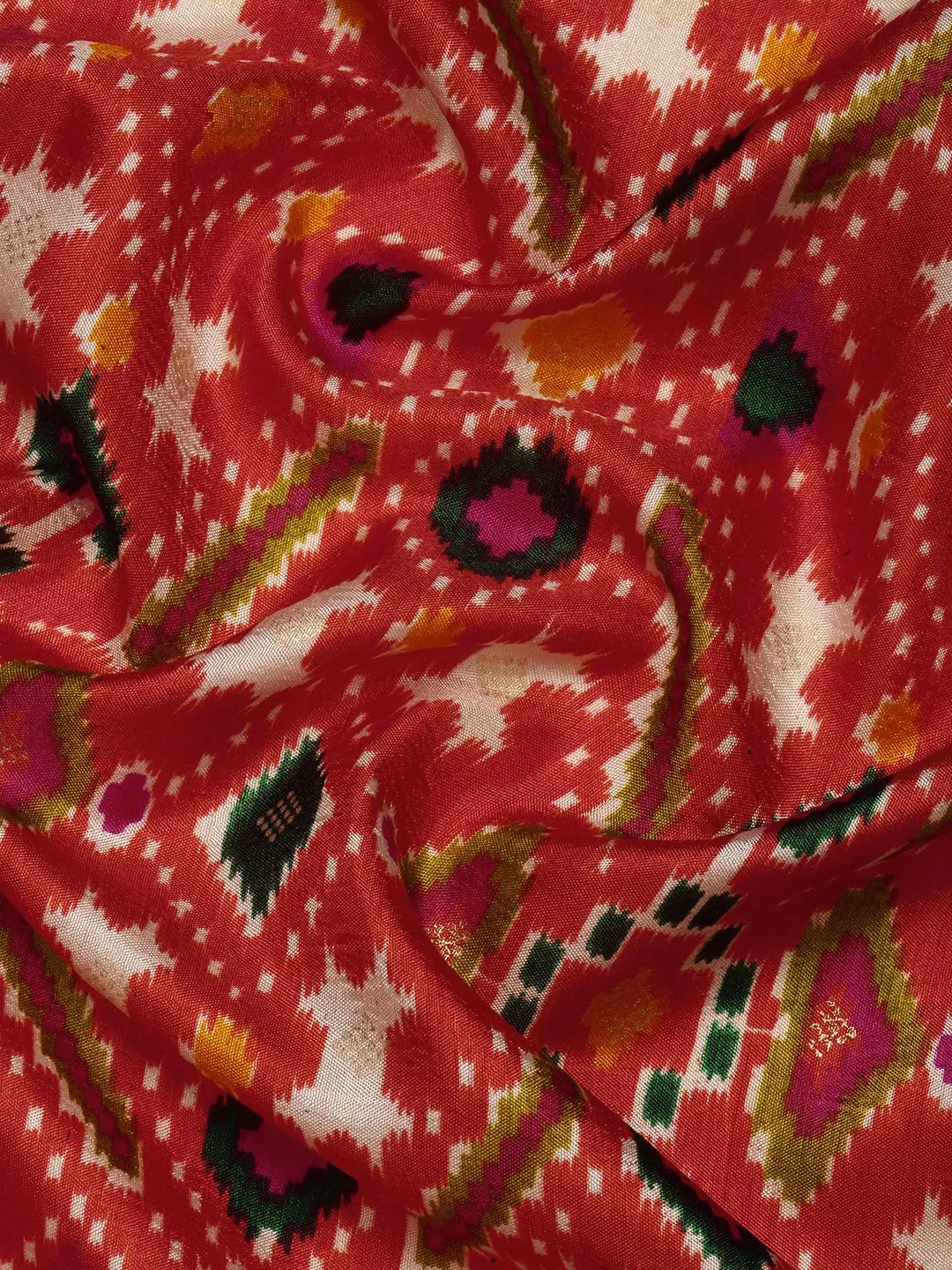 Soft Chanderi Silk Patola Saree With Foil Border Work 