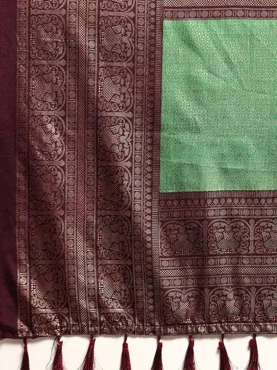 Soft Chanderi Silk Patola Saree With Foil Border Work 