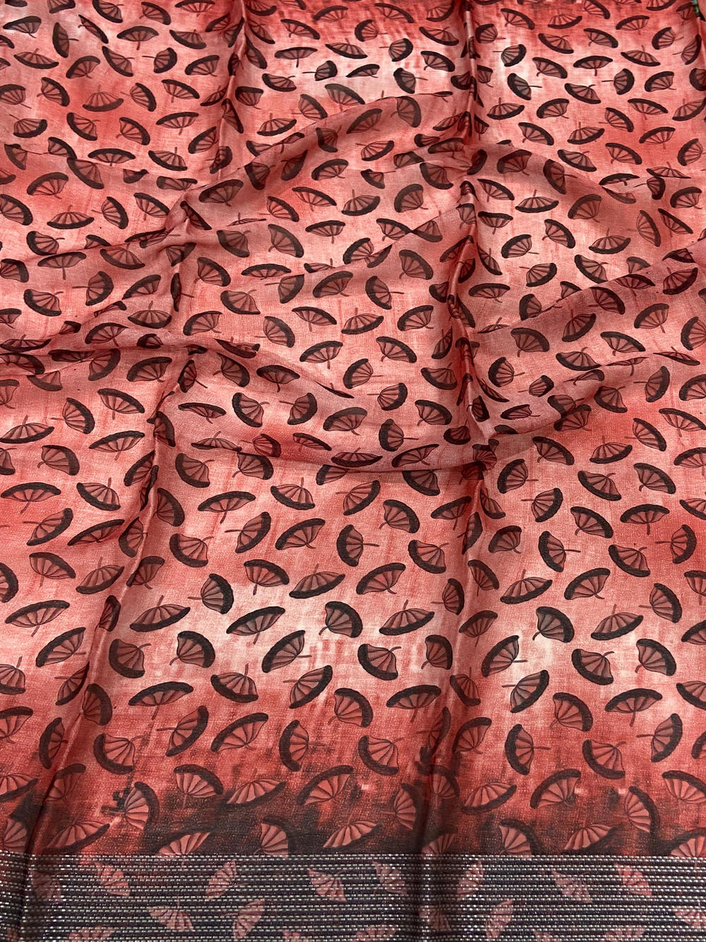 Pink Georgette Pichwai Print Saree
