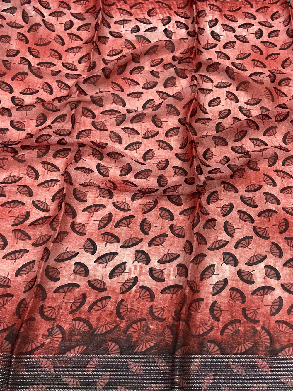 Pink Georgette Pichwai Print Saree