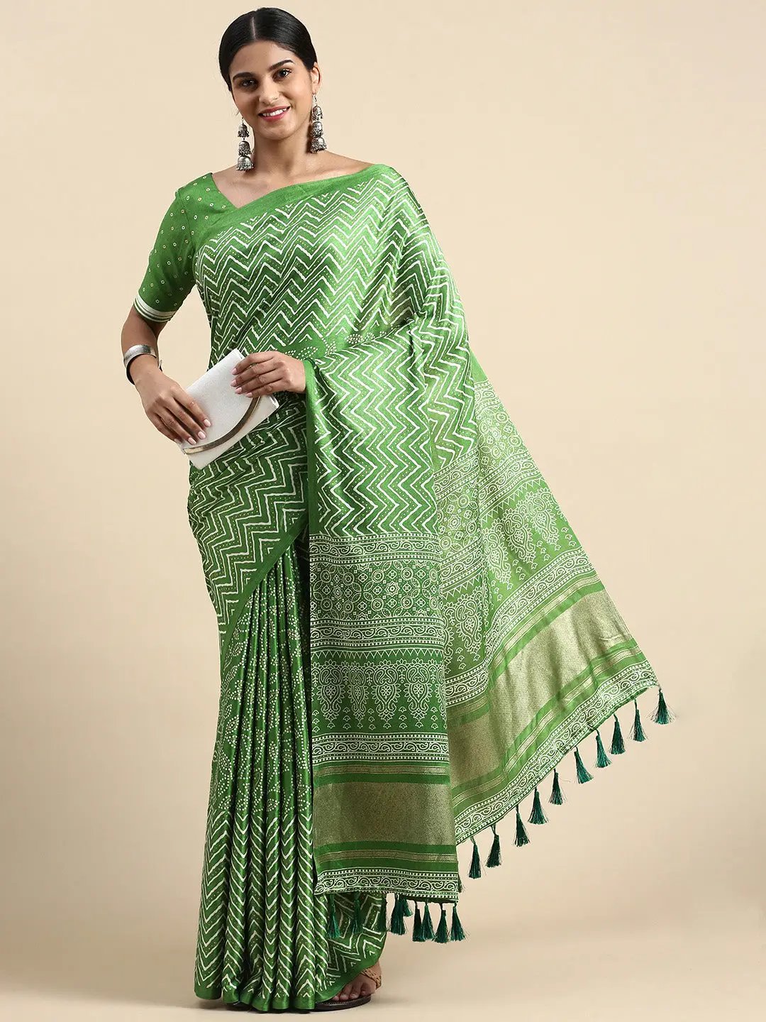 Designer Soft Manipuri Silk Foil Saree for Festive Wear   collapse