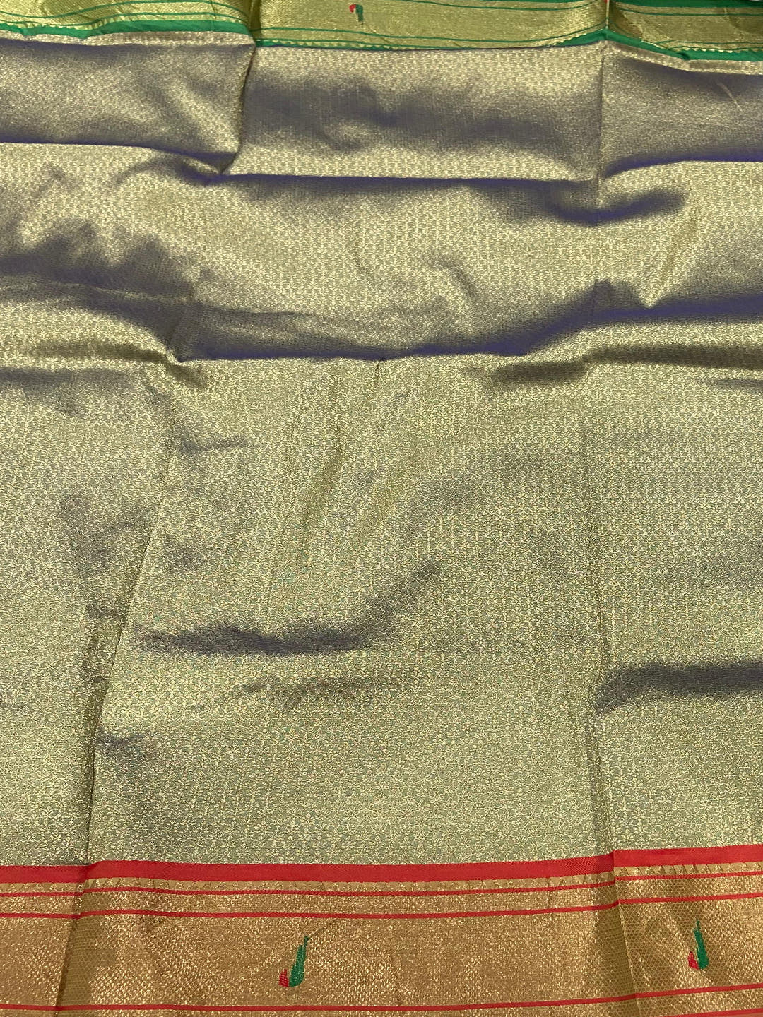 Light Green Paithani Ganga Jamuna Broder Saree

