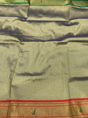 Light Green Paithani Ganga Jamuna Broder Saree

