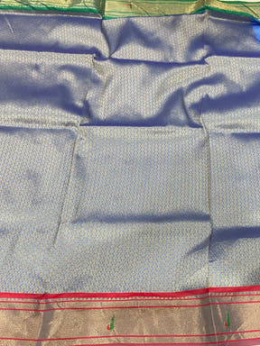 Sky Blue Paithani Ganga Jamuna Broder Saree

