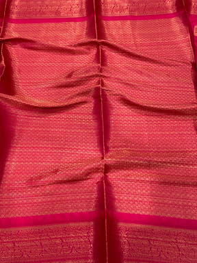 Pink Kovai Rettapet Border Geometric Saree