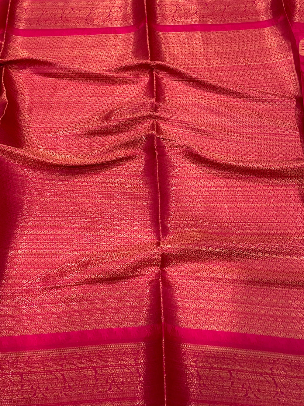 Pink Kovai Rettapet Border Geometric Saree