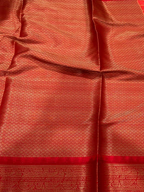 Red Kovai Rettapet Border Geometric Saree