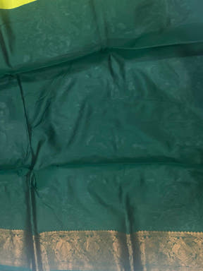 Green Tussar Silk Ikkat Weaving Saree

