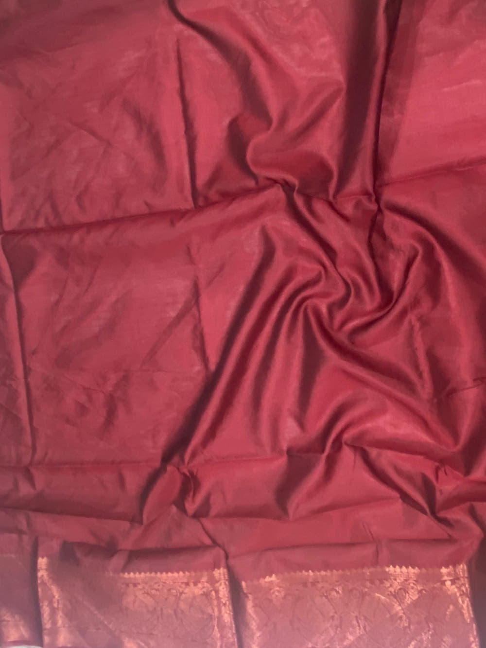 Maroon Tussar Silk Ikkat Weaving Saree


