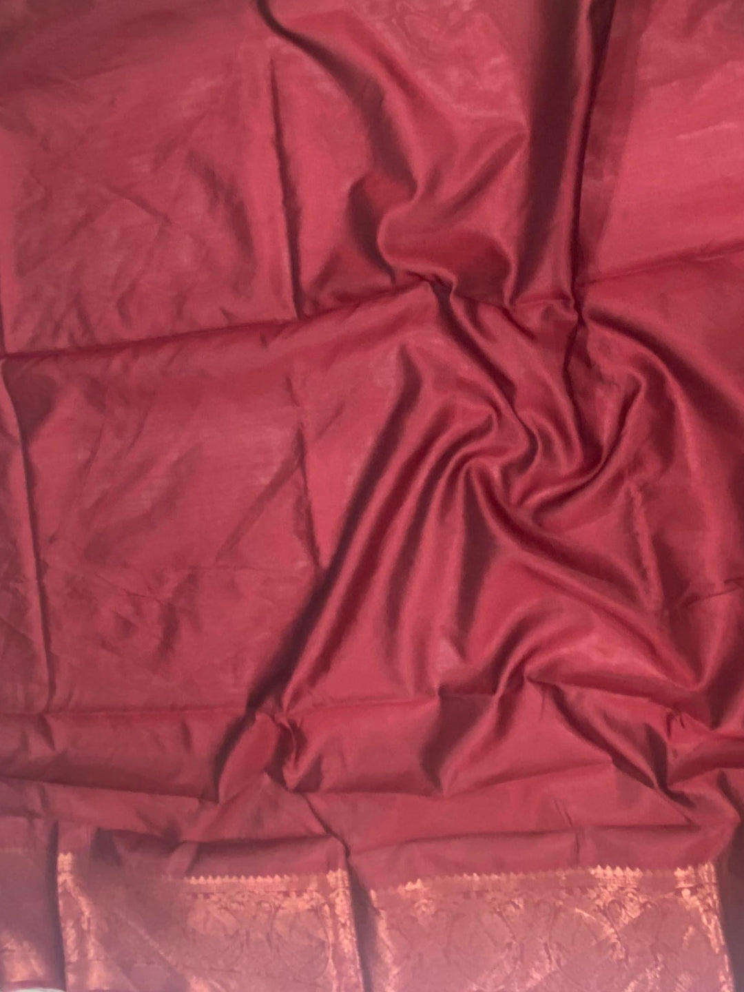 Maroon Tussar Silk Ikkat Weaving Saree

