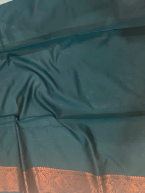 Blue Tussar Silk Ikkat Weaving Saree

