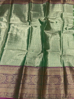 Green One Gram Gold Tissue Silk Saree