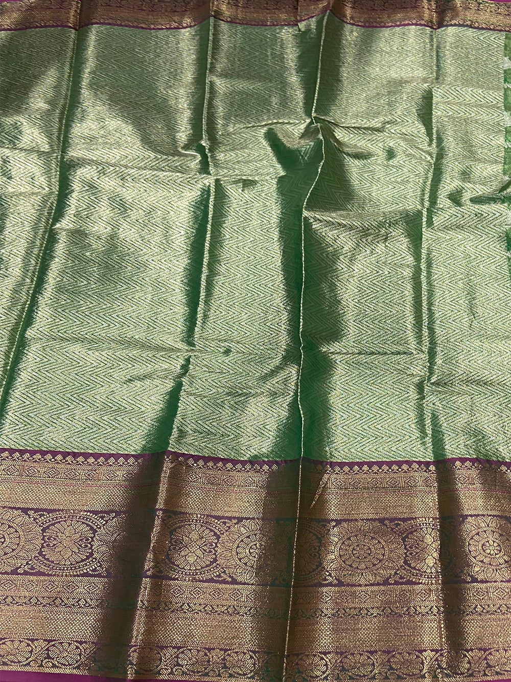 Green One Gram Gold Tissue Silk Saree
