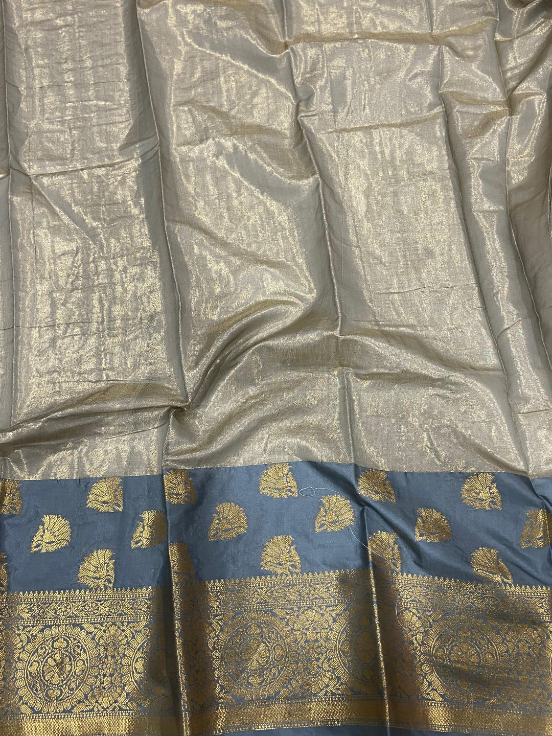 Gold Tissue Saree With Jacquard Woven Work