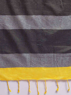 Stylish Yellow Colour Linen Blend Zari Saree