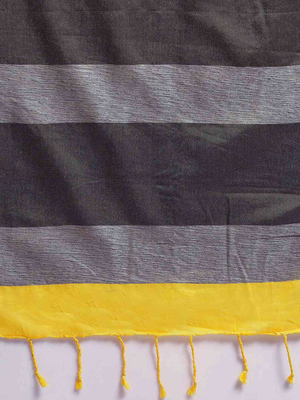 Stylish Yellow Colour Linen Blend Zari Saree