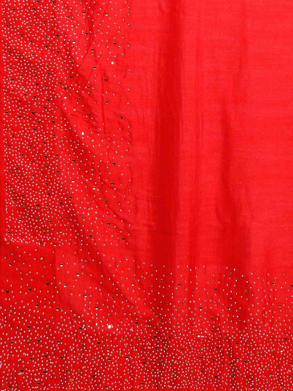  Embellished Poly Silk Red Saree with Blouse