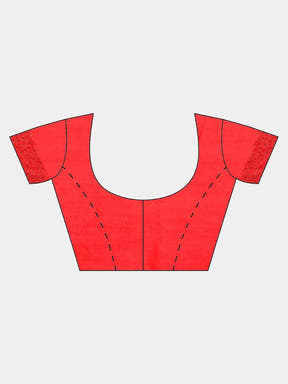  Embellished Poly Silk Red Saree with Blouse