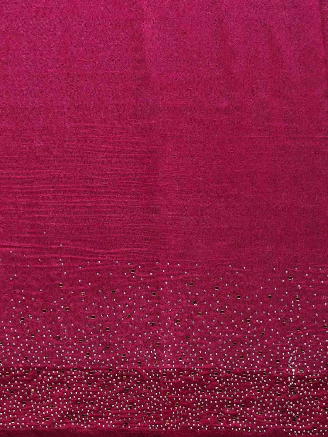  Embellished Maroon colour  Poly Silk Saree 