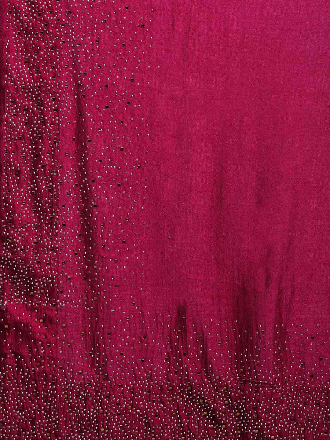  Embellished Maroon colour  Poly Silk Saree 