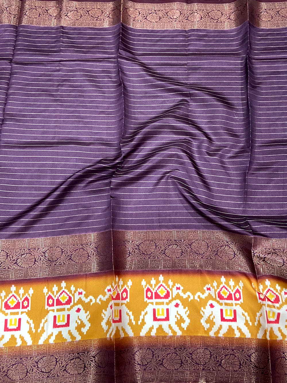 Geometric Elegance Ikkat Saree