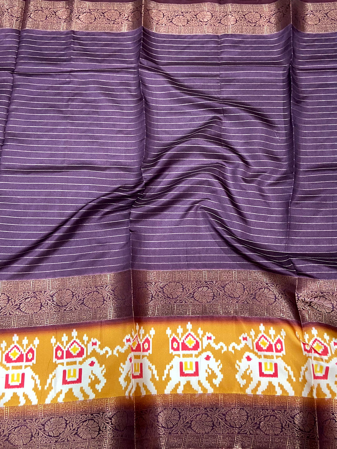 Geometric Elegance Ikkat Saree