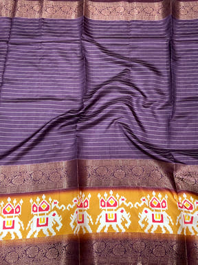 Geometric Elegance Ikkat Saree
