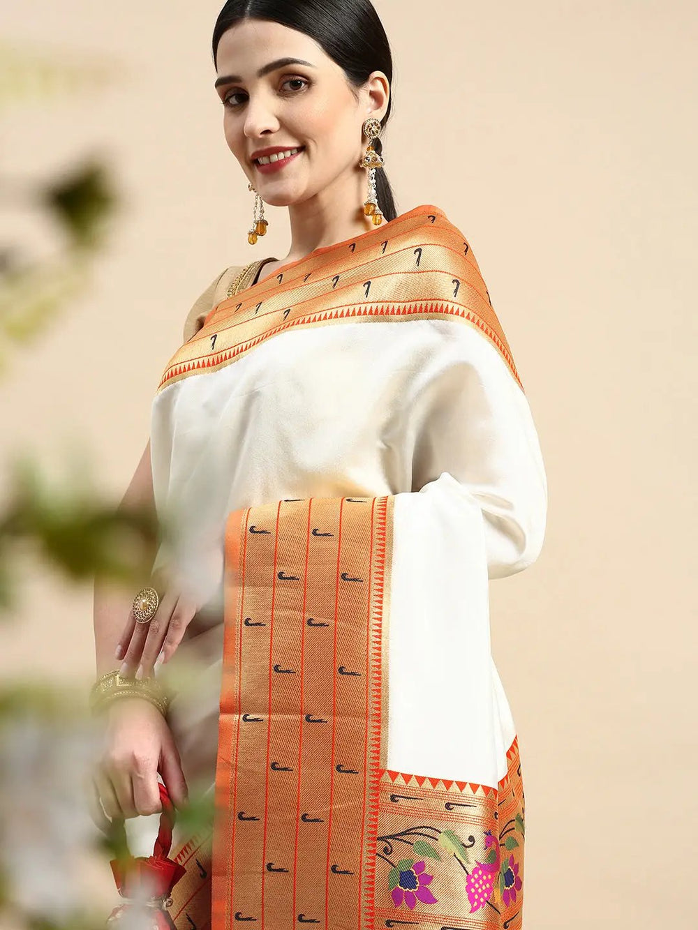 Yevla Paithani Minakari Silk Saree