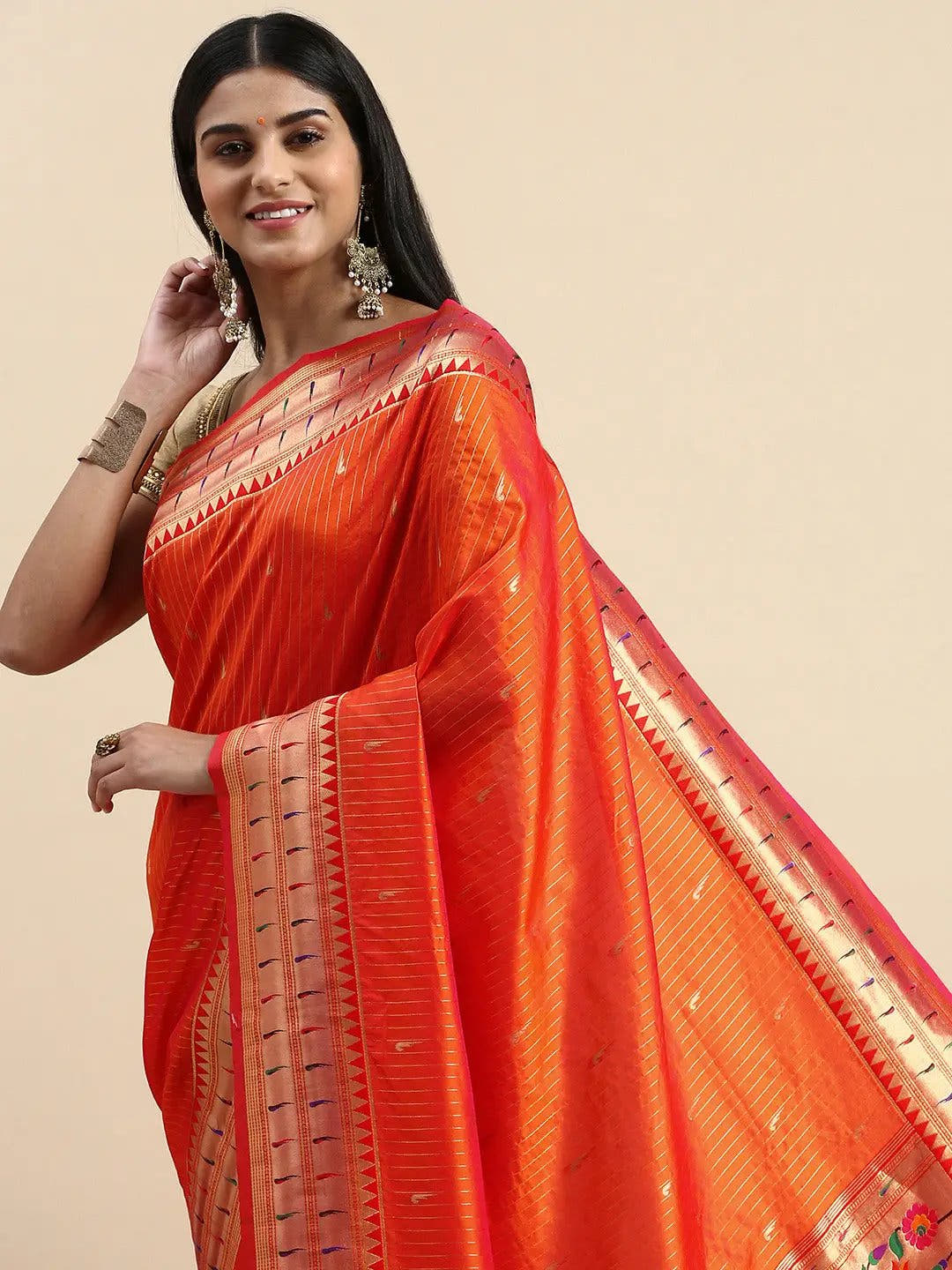 Yevla Paithani Minakari Silk Saree