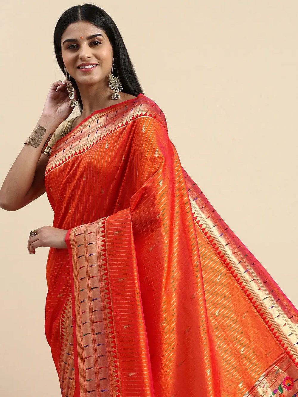 Yevla Paithani Minakari Silk Saree