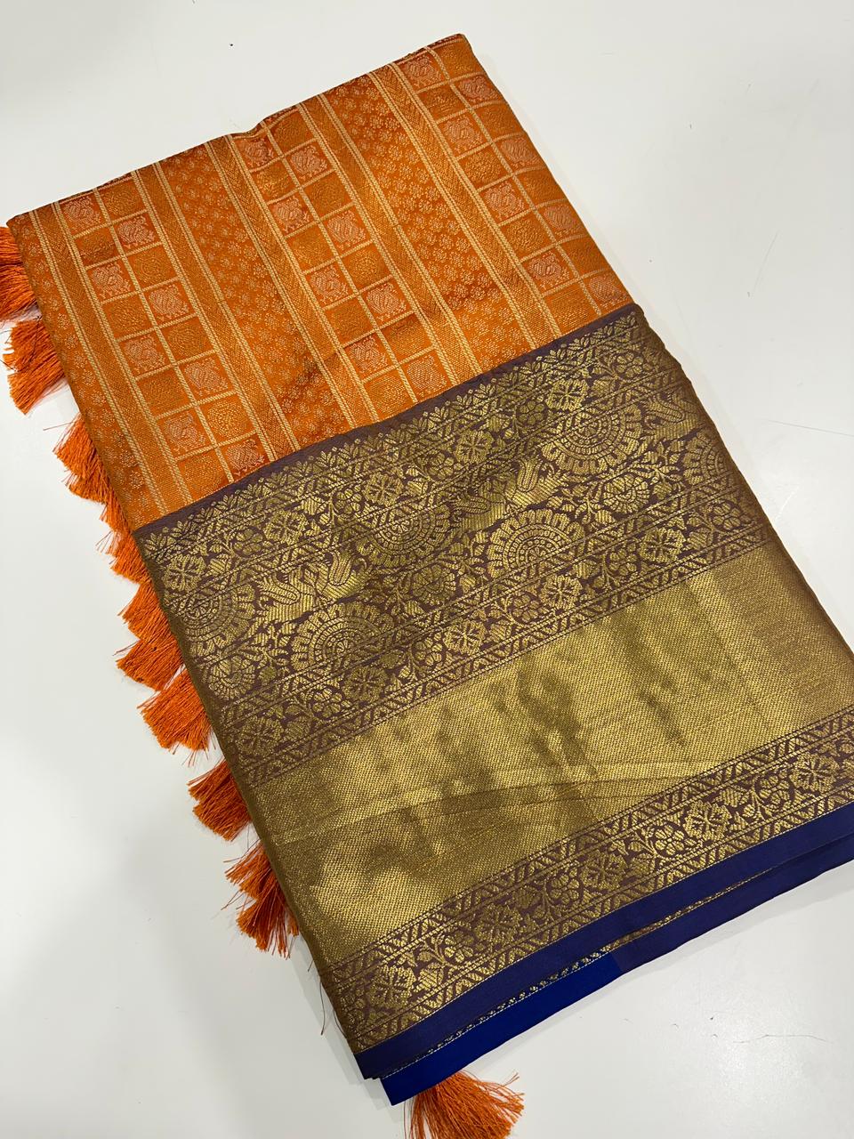Banarasi Woven Design Saree With Zari Border