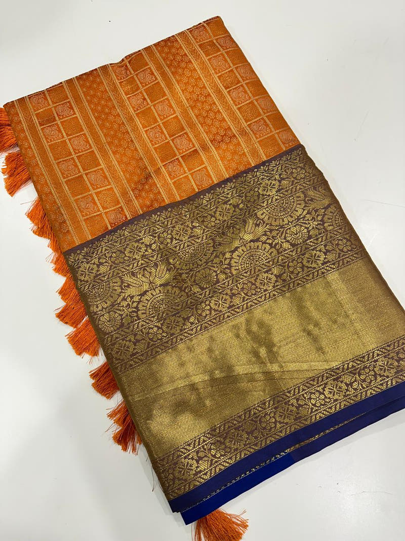 Banarasi Woven Design Saree With Zari Border